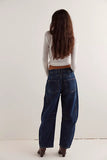 We The Free Good Luck Mid-Rise Barrel Jeans