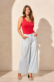 Audrey Pleated Wide Leg Jeans