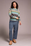 Boucle Yarn Mock Neck Puff Sleeve Sweater