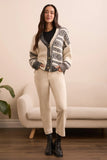Soft Multi Stitch Button-Front V-Neck Cardigan