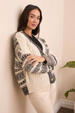 Soft Multi Stitch Button-Front V-Neck Cardigan