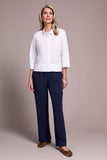 Soft Poplin 3/4 Sleeve Button Front