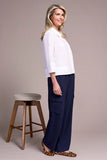 Soft Poplin 3/4 Sleeve Button Front