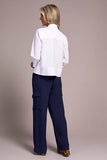 Soft Poplin 3/4 Sleeve Button Front