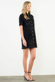 Short Sleeve Suede Dress