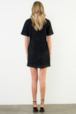 Short Sleeve Suede Dress