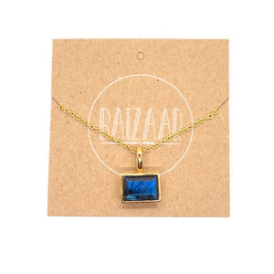 Brass Faceted Labradorite Necklace