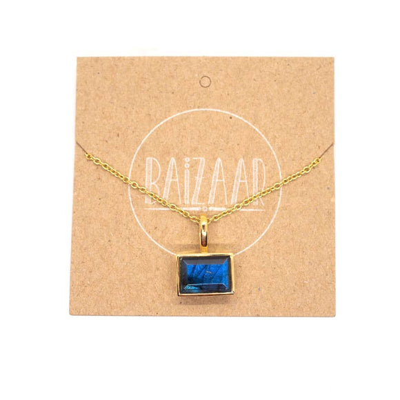 Brass Faceted Labradorite Necklace