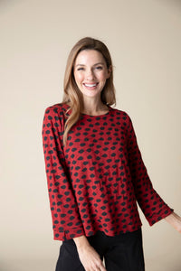 Textured Dot Boatneck Top