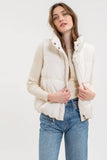 Zip Up Puffer Vest in Ivory