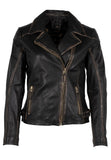Peggie Leather Jacket, Black Beige