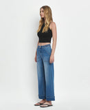 High Rise Double Cuffed Baggy Wide Jeans