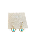 Brass Evil Eye Turquoise Earrings