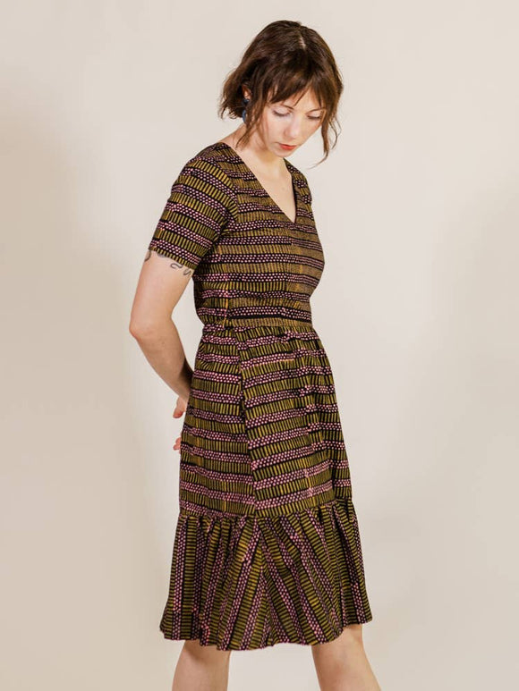 Lydia Dress Dots And Dashes Yellow