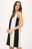 Wide Stripe Sleeveless Mini Dress