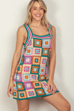 Crochet Knit Patchwork Dress