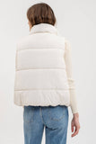 Zip Up Puffer Vest in Ivory