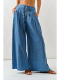 Front Button Down Flare Jeans