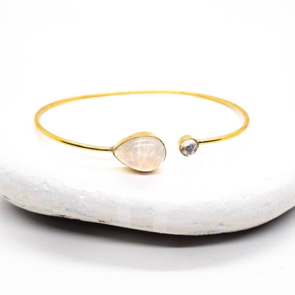 Brass Moonstone Duo Bracelet