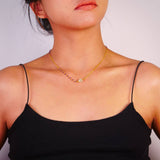 Gold Plated Aquamarine Necklace 