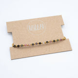 Simple Brass Beaded Stone Bracelet: Turquoise