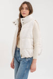 Zip Up Puffer Vest in Ivory