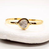 Brass Moonstone Teardrop Cuff Bracelet