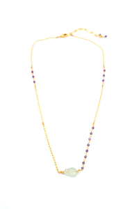 Gold Plated Aquamarine Necklace 