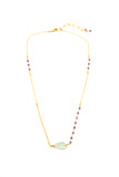Gold Plated Aquamarine Necklace 