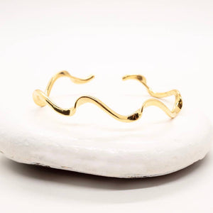 Brass Twisted Wave Cuff Bracelet
