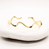 Brass Twisted Wave Cuff Bracelet