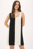 Wide Stripe Sleeveless Mini Dress