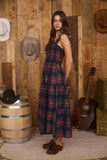 Plaid Smocked Tiered Midi Dress