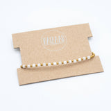 Simple Brass Beaded Stone Bracelet: Turquoise