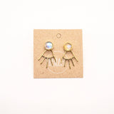 Brass Moonstone Eye Design Studs