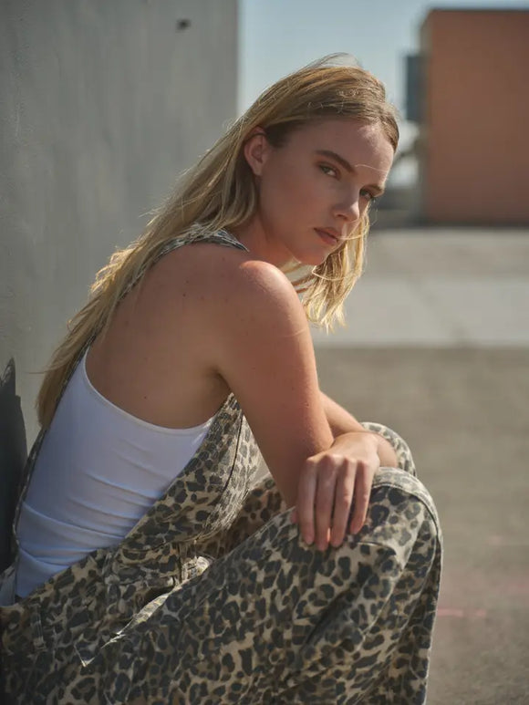 Slouchy Relax Fit Cheetah Overall