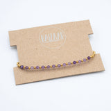 Simple Brass Beaded Stone Bracelet: Turquoise