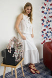 Front Tie Ruffle Hem Maxi Sirt