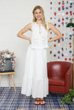 Front Tie Ruffle Hem Maxi Sirt