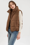 Solid Zip Up Puffer Vest