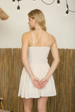 Basque Waist Spaghetti Strap Mini Dress