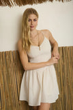 Basque Waist Spaghetti Strap Mini Dress