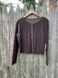 Marled Sweater Knit Crop Cardigan