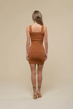 Scoop Neck Sweater Knit Dress - Copper