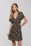 Floral V-neck Button Down Dress