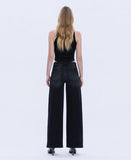 High Rise Silver Dome Nail Head Detail Wide Jeans