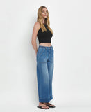 High Rise Double Cuffed Baggy Wide Jeans