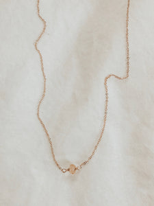 Dainty Stone Necklace: 16" / 14k Gold Fill