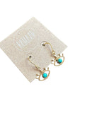 Brass Evil Eye Turquoise Earrings