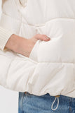 Zip Up Puffer Vest in Ivory